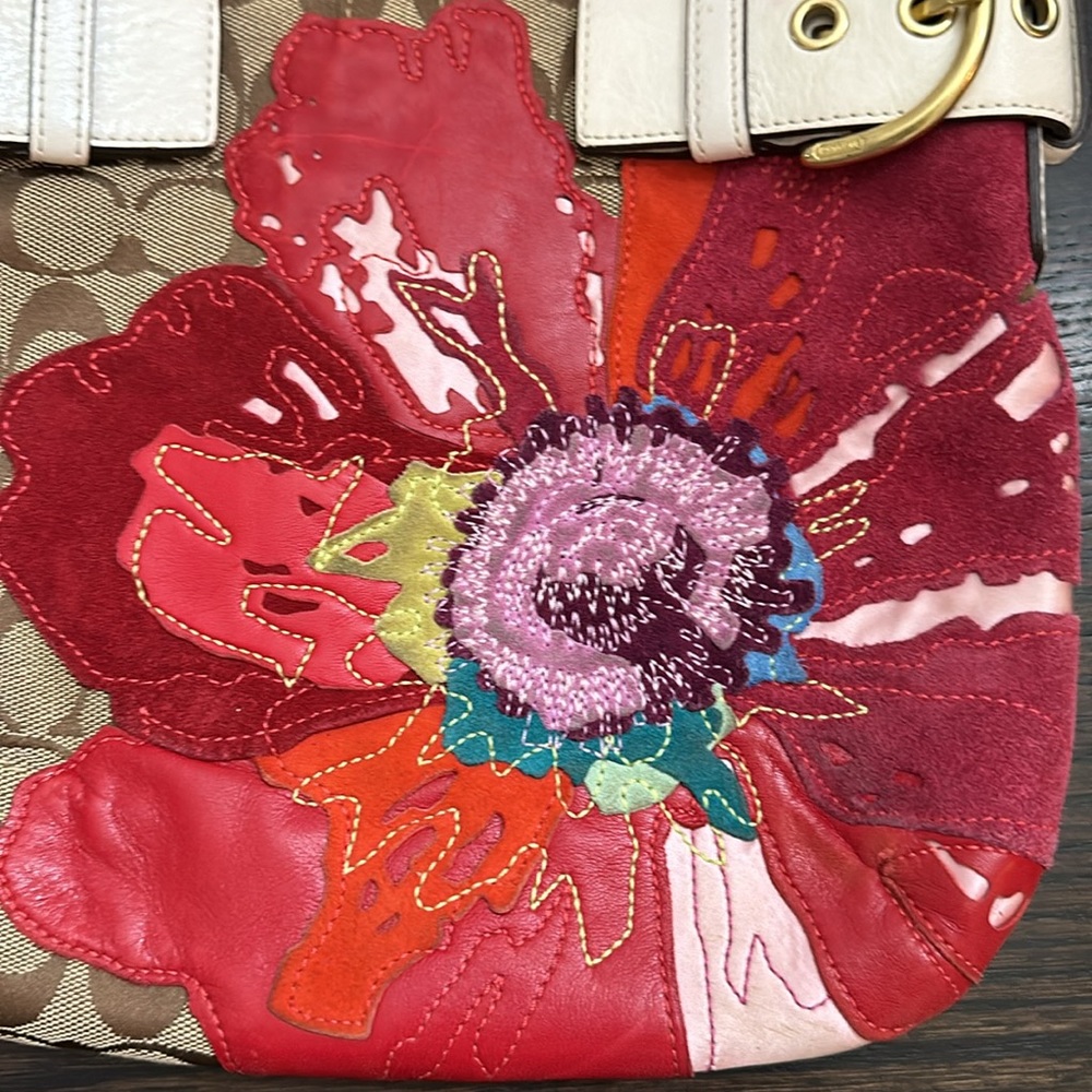 Coach poppy floral signature shoulder bag - Picture 3 of 12